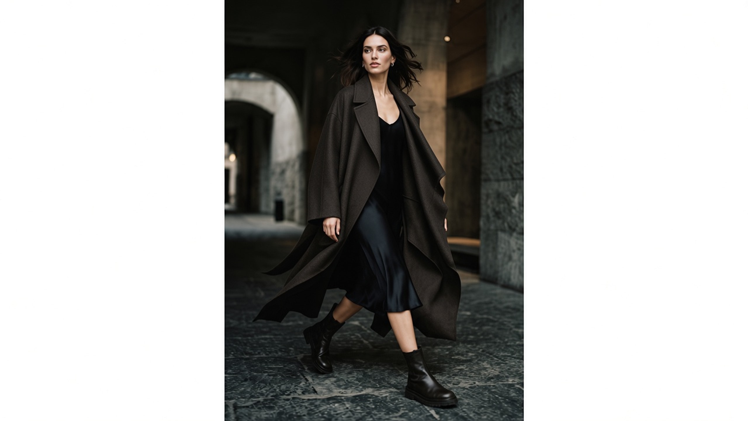 Draped Wool Coat